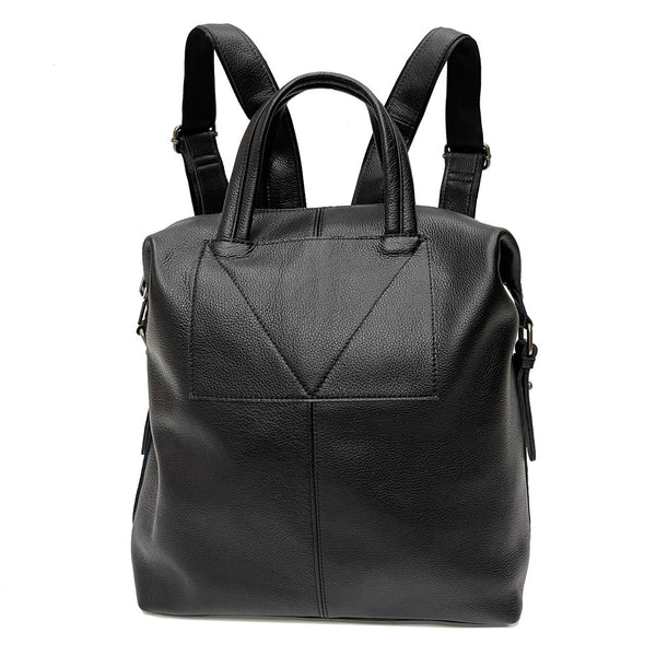 Mochila Negra de Cuero Universal Shiralee - Diseño Minimalista - Image 5