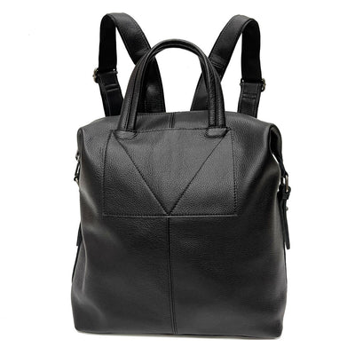 Mochila Negra de Cuero Universal Shiralee - Diseño Minimalista - Image 5