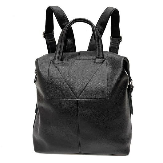 Mochila Negra de Cuero Universal Shiralee - Diseño Minimalista - Image 5