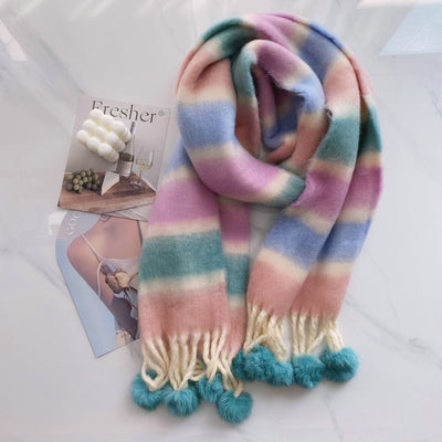 Bufanda Mohair Arcoíris con Borlas Dopamina - Image 10