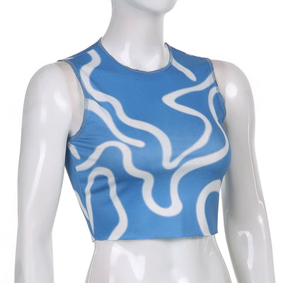 Chaleco Corto Mujer Algodón con Estampado Corrugado Cuello Redondo - Image 18