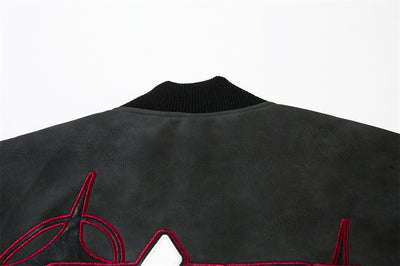 Chaqueta de Cuero PU Suelta con Bordado de Estrella Cruzada - Image 17