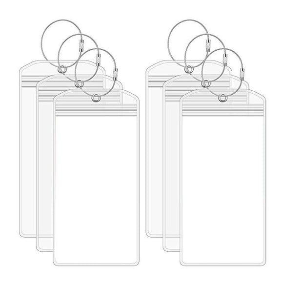 Identificador de Equipaje Vertical Transparente Impermeable con Cierre Seguro