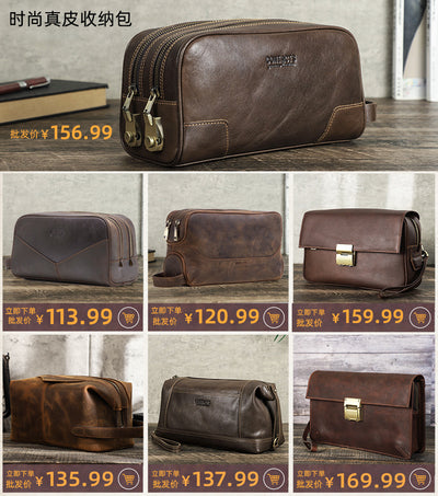 Bolsa Multiusos de Cuero Genuino Vintage - Portátil y Resistente - Image 16