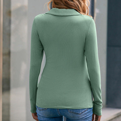 Blusa Slim Cuello V Manga Larga Kenji - Prenda Base Essencial - Image 4