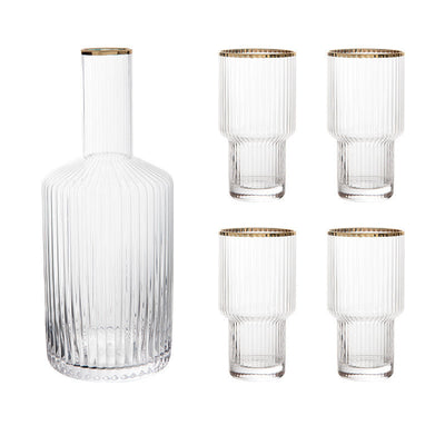 Botella de Agua Cristal Transparente con Patrón Vertical Estilo Nórdico Japonés - Image 11