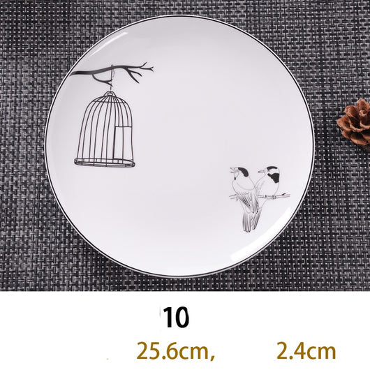 Plato Hondo de Porcelana Bone China Estilo Europeo Creativo - Image 26