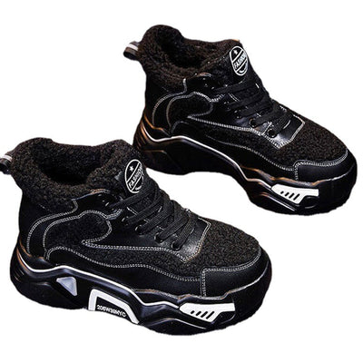 Zapatos Deportivos Mujer con Cuña y Forro Polar Cálido - Image 8