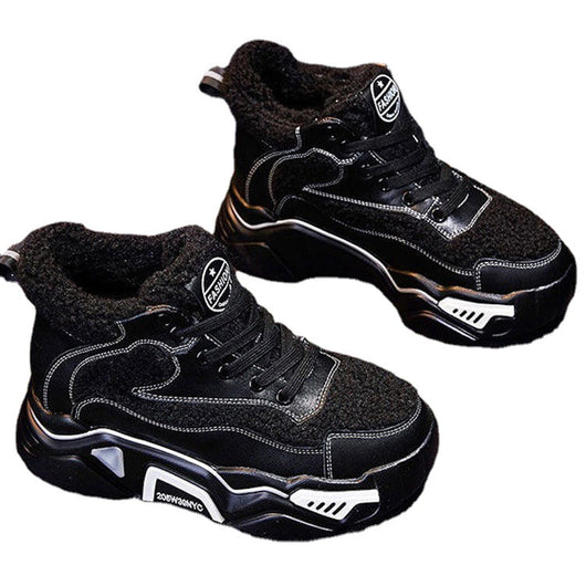 Zapatos Deportivos Mujer con Cuña y Forro Polar Cálido - Image 8