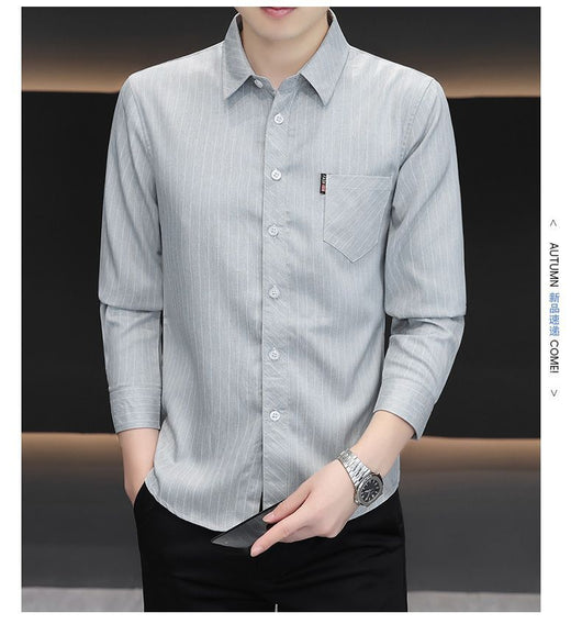 Camisa Slim Fit a Rayas Versátil para Joven - Image 27