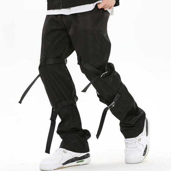 Pantalones Rectos Holgados con Diseño Moderno para Hombre
