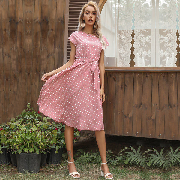Vestido Midi Plisado Verde Lunares para Mujer - Elegante y Versátil - Image 3