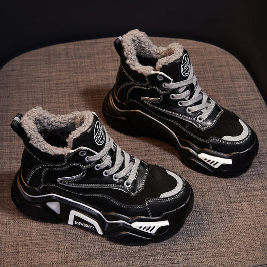 Zapatos Deportivos Mujer con Cuña y Forro Polar Cálido - Image 6