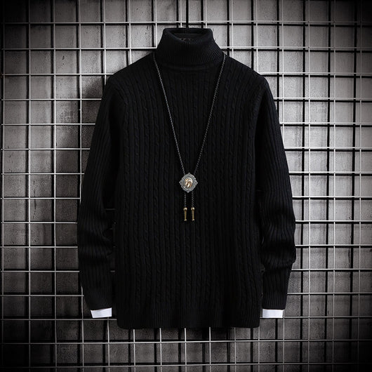Suéter Cuello Alto Ajustado de Color Sólido para Invierno - Image 8