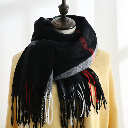 Bufanda de Imitación Cashmere con Rayas Suave - Abrigo Cálido y Elegante - Image 5