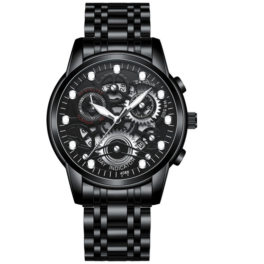 Reloj de Cuarzo Hueco para Hombre - Diseño Fashion Negro - Image 22