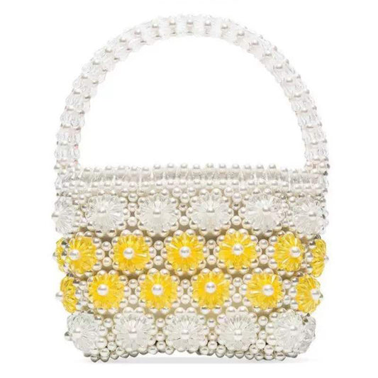 Bolso de Mano Floral Crisantemo con Perlas y Cuentas - Image 2