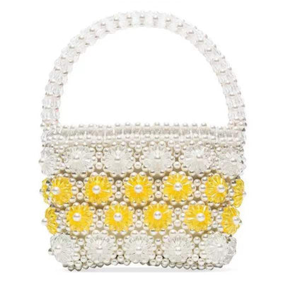 Bolso de Mano Floral Crisantemo con Perlas y Cuentas - Image 2