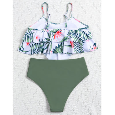 Bikini Estampado Multicolor de Cintura Alta y Efecto Reductor - Image 4