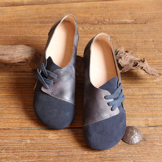 Zapatos Planos de Cuero Genuino para Mujer - Diseño Minimalista Punta Baja