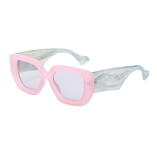 Cream wide leg sunglasses with a bold square frame and dark lenses, perfect for fashion wear and sun protection. - Image 12