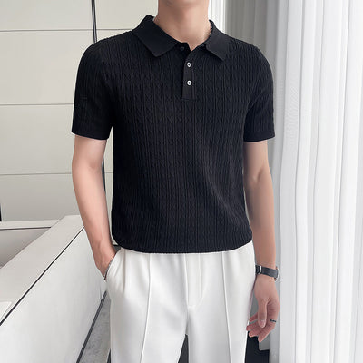 Camiseta Ejecutiva Jacquard de Manga Corta para Hombre - Image 14