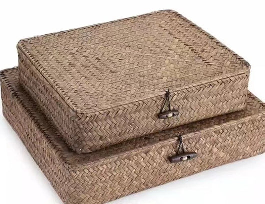 Caja Organizadora Tejida en Paja Natural para Dormitorio y Escritorio - Image 6
