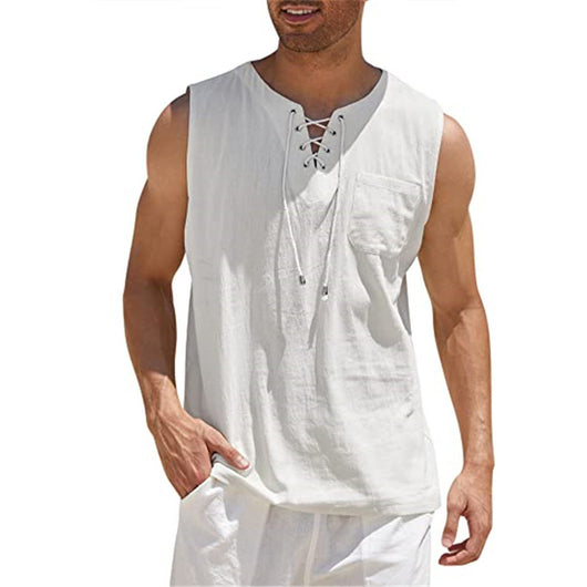 Camiseta Casual para Hombre con Cuello y Corbata - Manga Corta - Image 2