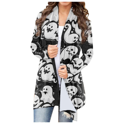 Abrigo Casual Versátil con Temática Halloween para Mujer - Image 10
