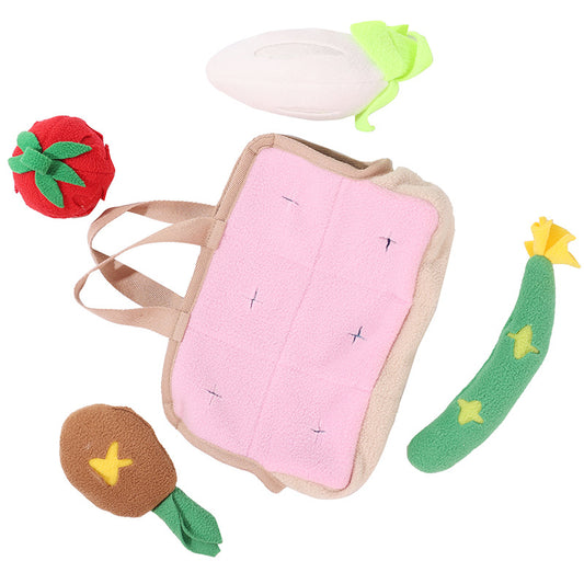 Juguete Puzzle Interactivo con Canasta de Vegetales para Perros