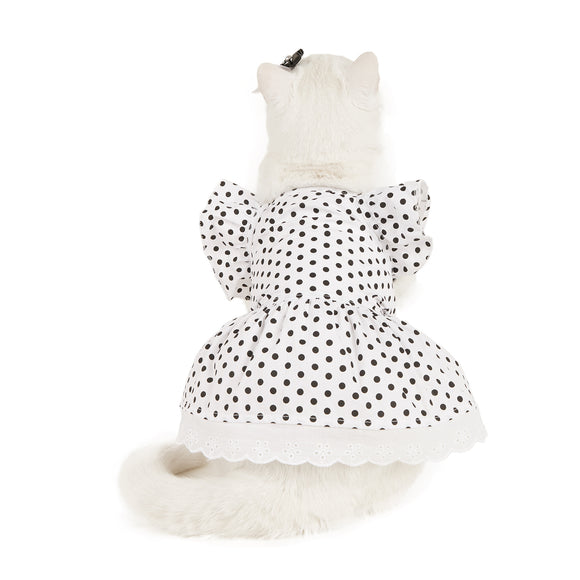 Vestido Princesa para Perro con Lunares Blanco y Negro