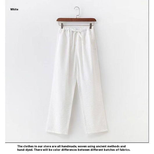 Pantalones de Lino Hombre Corte Recto Retro Sueltos - Image 6