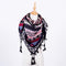 Pañuelo Cuadrado Étnico con Flecos y Jacquard