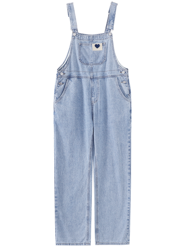 Pantalón Denim Slim Cintura Alta con Tirantes de Diseño - Image 8
