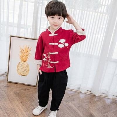 Túnica Hanfu Infantil de Algodón y Lino - Manga Larga Primavera Otoño - Image 10
