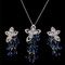 Korean Version Of Zircon Pequeño Flower Water Drop Tassel Hypoallergenic Earrings Earrings Women Azul