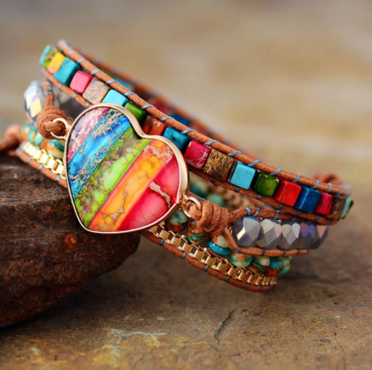 Pulsera Tejida a Mano en Piedra Imperial Natural - Image 11