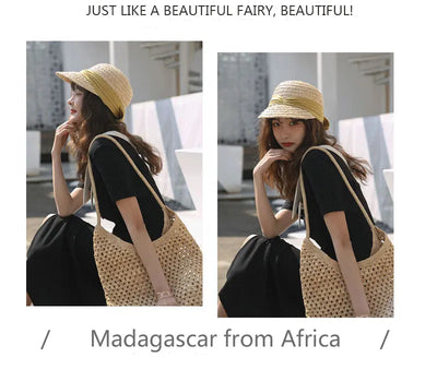 Sombrero de Algodón Plisado con Moño para Mujer - Versátil y Elegante - Image 20