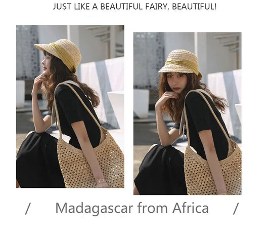 Sombrero de Algodón Plisado con Moño para Mujer - Versátil y Elegante - Image 20