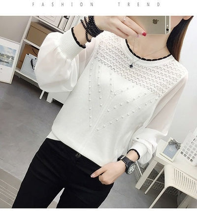 Blusa Térmica de Seda de Hielo Tejida Manga Larga Cuello Redondo - Image 14