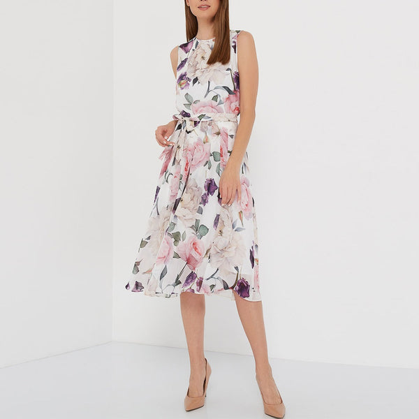 Vestido Bohemio Escote Redondo sin Mangas