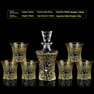 Juego de Copas de Cristal para Whisky y Vino con Detalles Dorados - Image 19