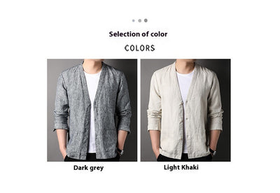 Camisa Casual Manga Larga Escote V para Hombre - Image 22