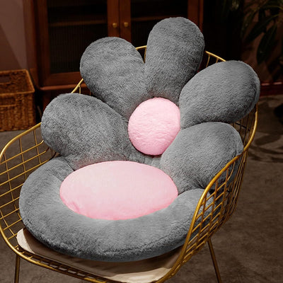 Cojín Nido Redondo para Gatos y Gamers - Asiento Floral Kawaii 19 Pulgadas Gris - Image 15