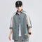 Camisa Casual Hombre Estilo Coreano Bloques de Color