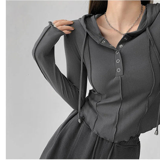 Sudadera con Capucha Ajustada para Mujer - Manga Larga Otoño - Image 7