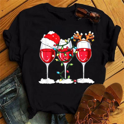 Playera de Pareja Navideña con Copas de Vino para Él y Ella - Image 26