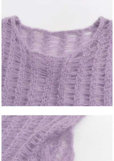 Suéter Hueco de Cuello Redondo para Mujer - Diseño Moderno - Image 14
