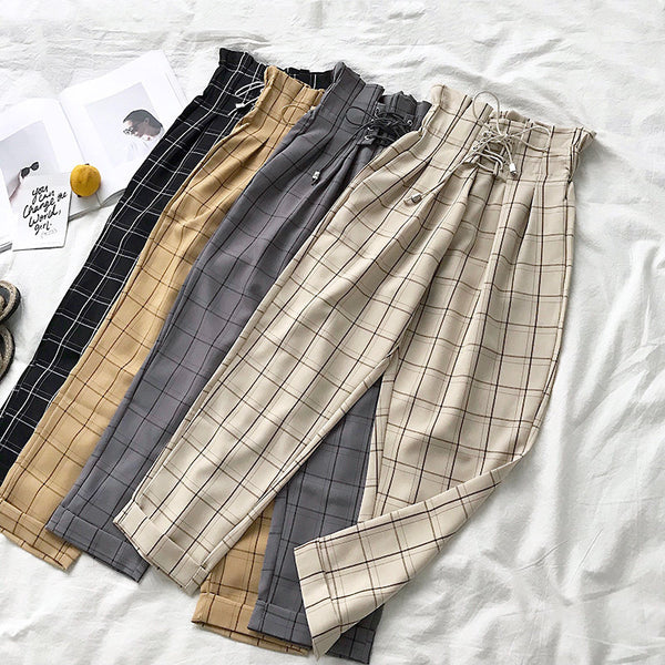 Pantalones Casuales a Cuadros para Primavera