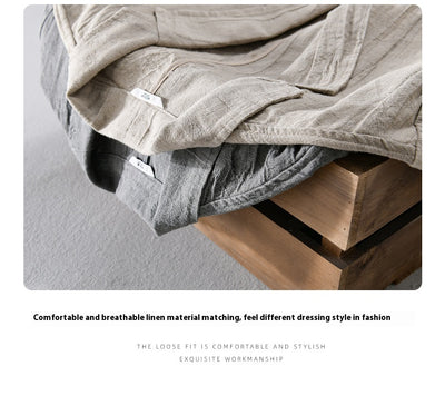 Camisa Suelta de Lino para Hombre - Diseño Minimalista y Versátil - Image 18
